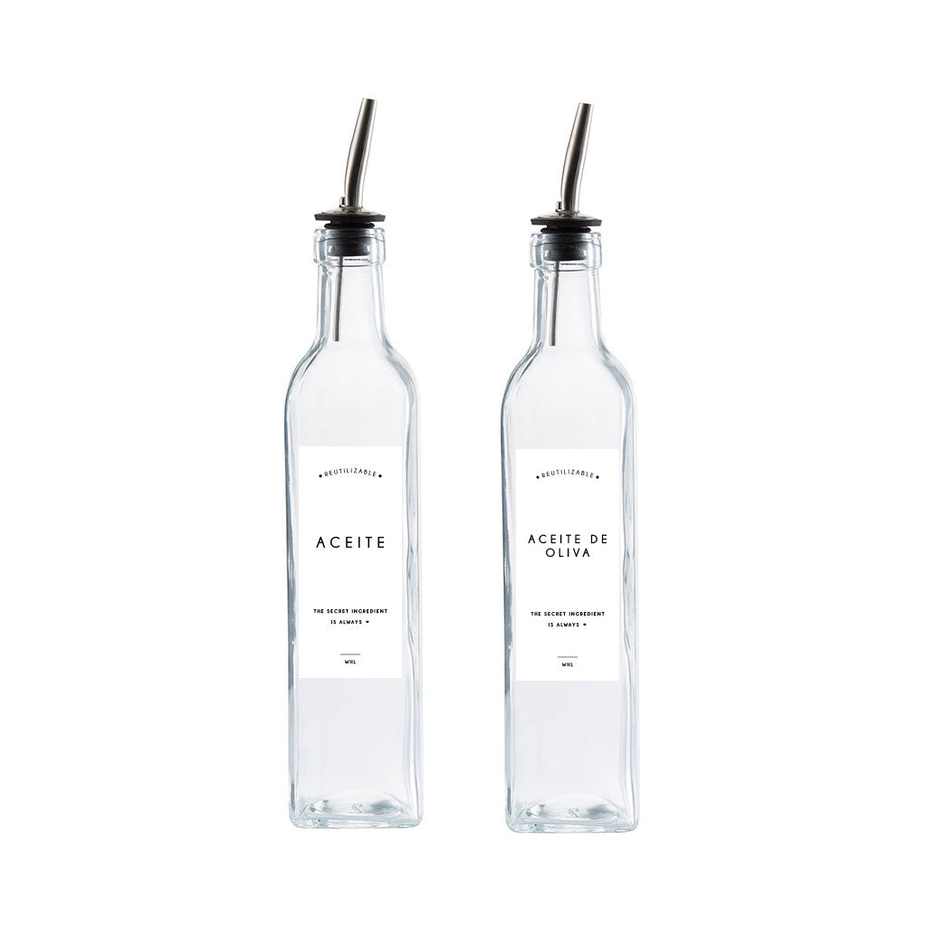 Set Botellas Aceite Minimal con Decantador