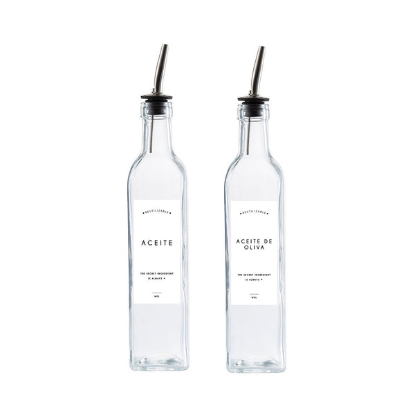 Set Botellas Aceite Minimal con Decantador