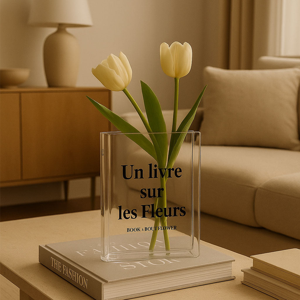 Florero Acrílico Un Livre Sur Les Fleurs