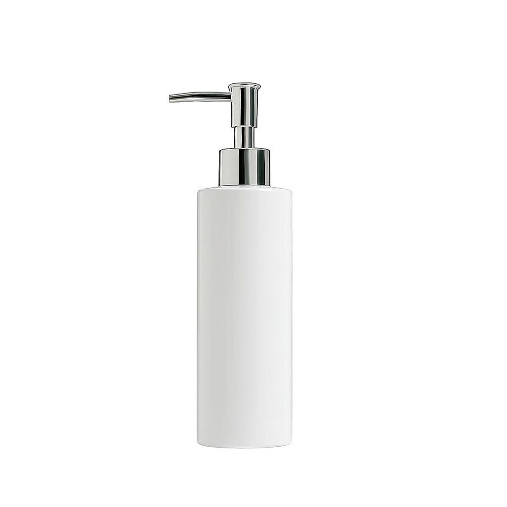 Frasco de Plastico Blanco con Dispensador Silver 300ML