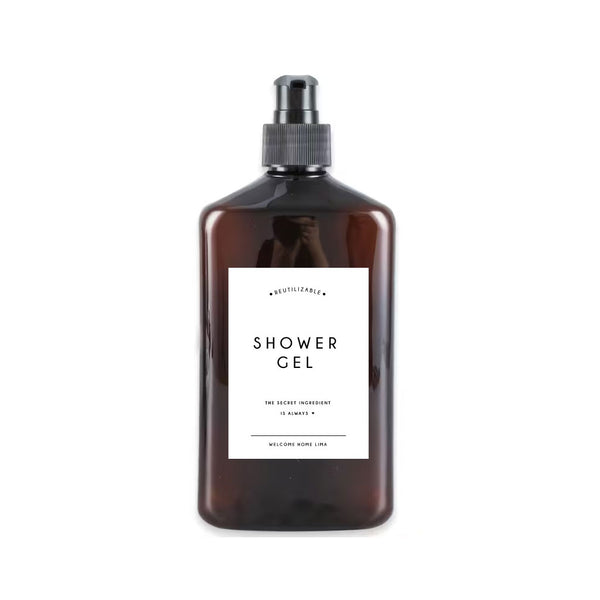 Frasco de Plastico Shower Gel Cuadrado Ambar 500ML