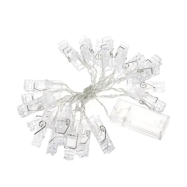 Luz de cadena con 20 clips