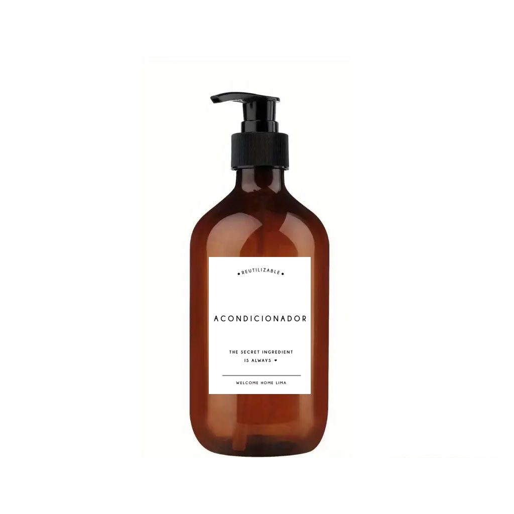 Outlet - Set 2 Frascos de Plastico Cabello Dispensador Ambar 500ml