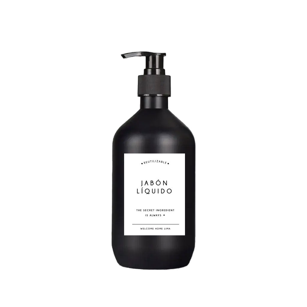 Frasco de Plastico Jabon Liquido Dispensador Negro 500ML