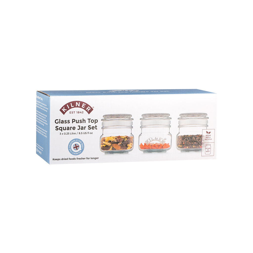 Set 3 Frascos Push Top Kilner 250ml