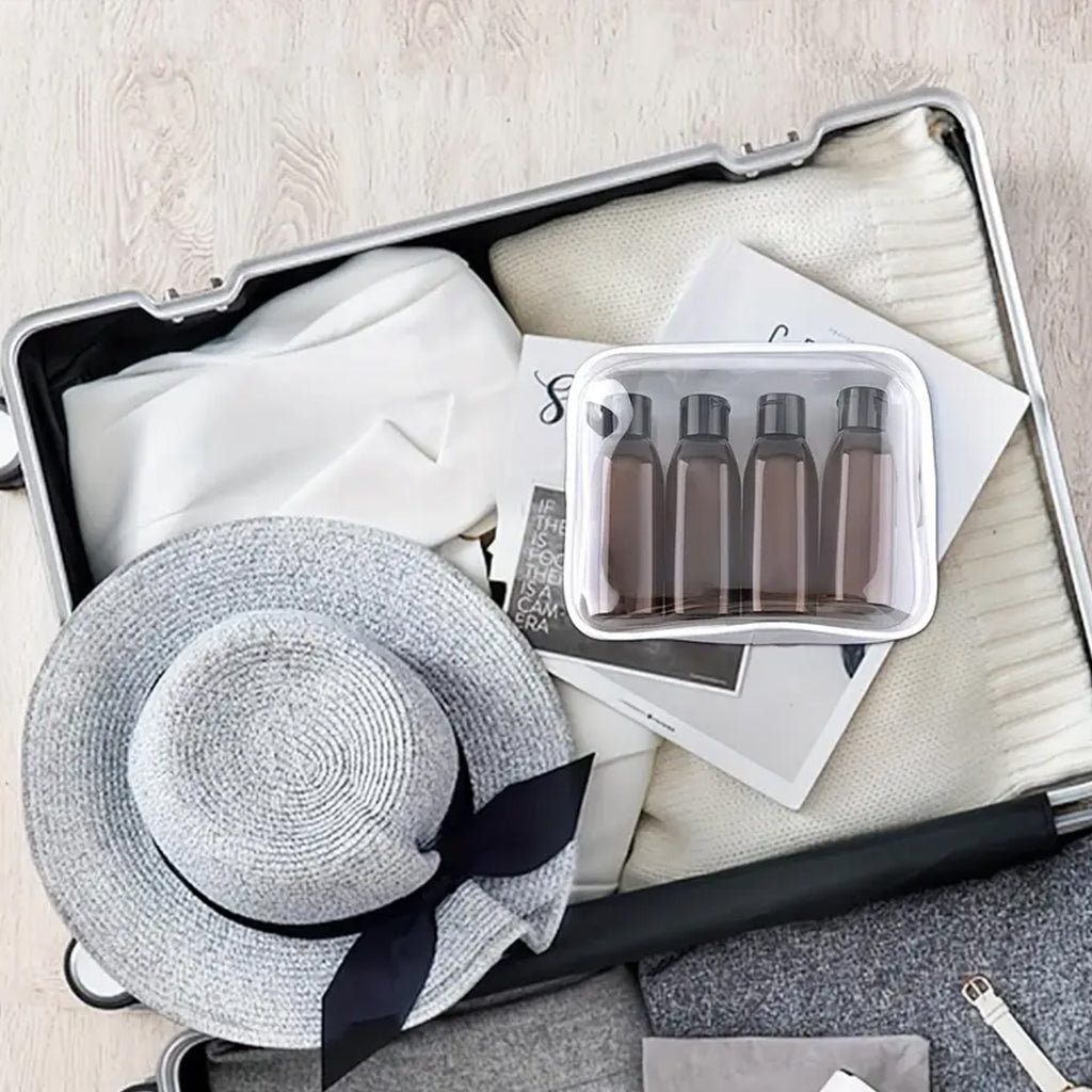 Set 4 Frascos de Plastico Viaje 100ml Ambar