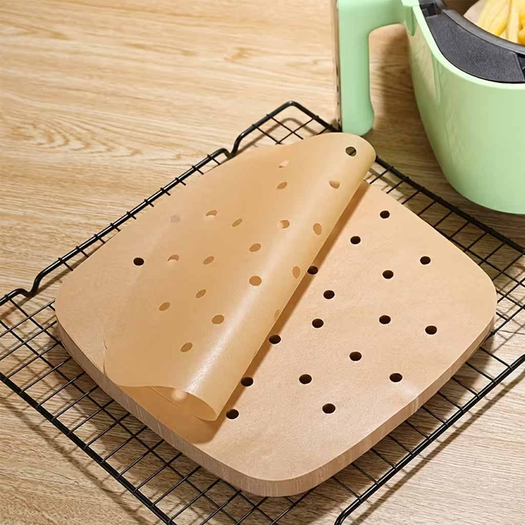 Set Air-Fryer Liners Cuadrado 20cm Natural