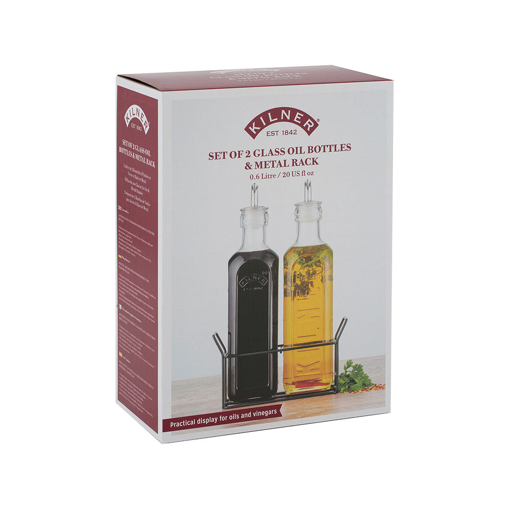 Set Botellas de Aceite con Soporte Kilner 600ml