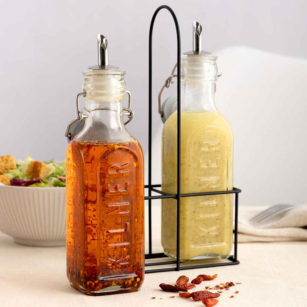 Set Botellas de Aceite con Soporte Kilner 600ml