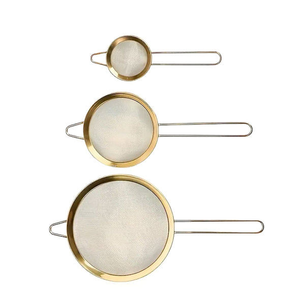 Set Coladores Gold Acero Inoxidable