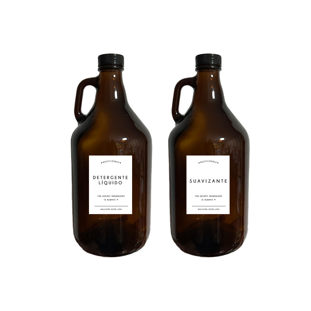 Set Damajuana Ambar Lavanderia 1900ml