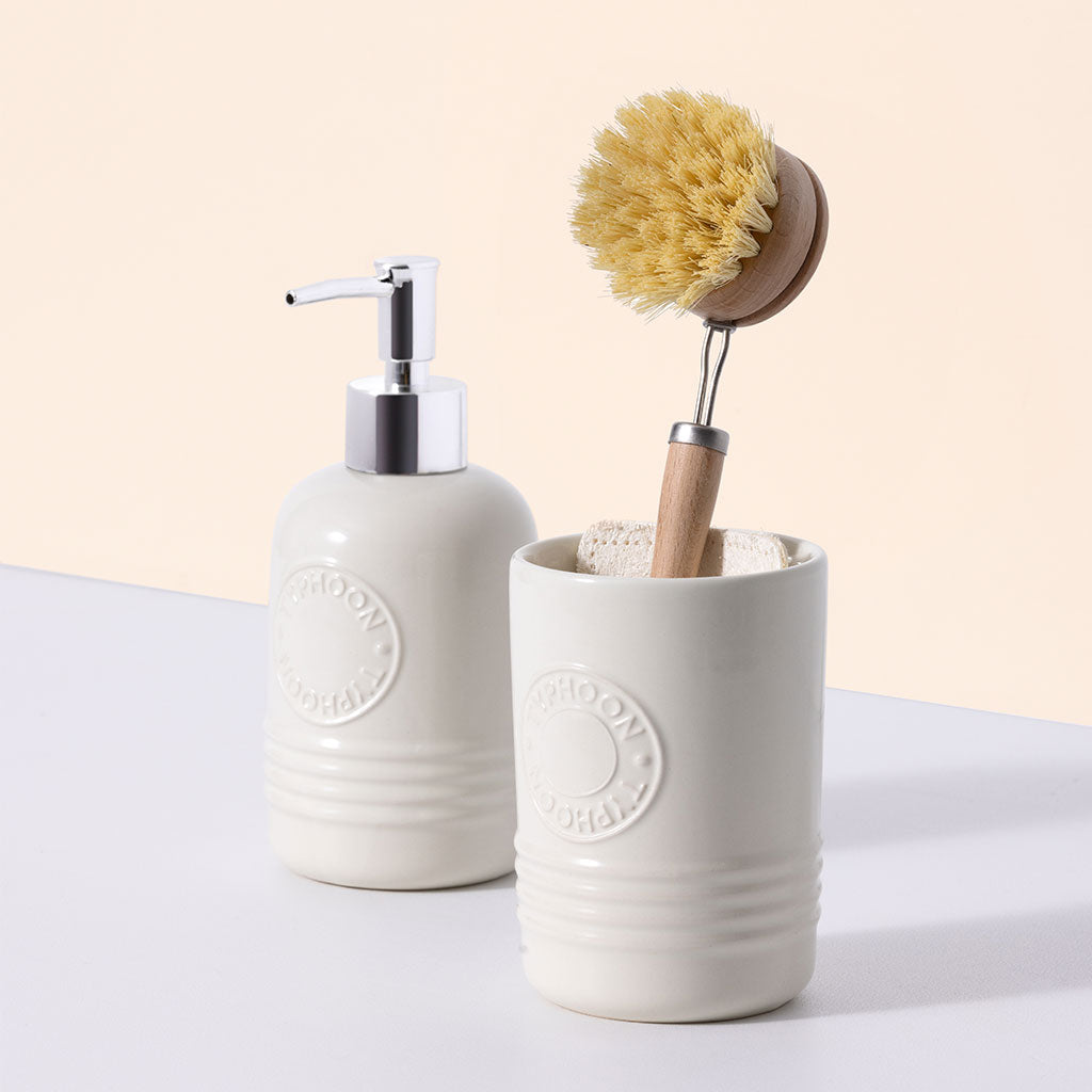 Set Dispensador y Vaso Living Cream