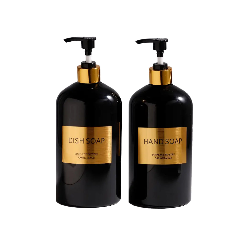 Set Premium 2 Frascos de Plastico Cocina Negro 500ml