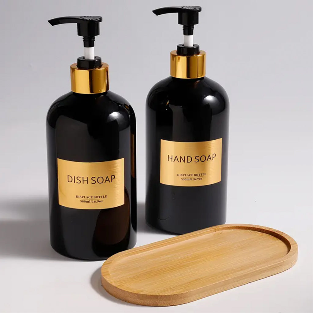 Set Premium 2 Frascos de Plastico Cocina Negro 500ml