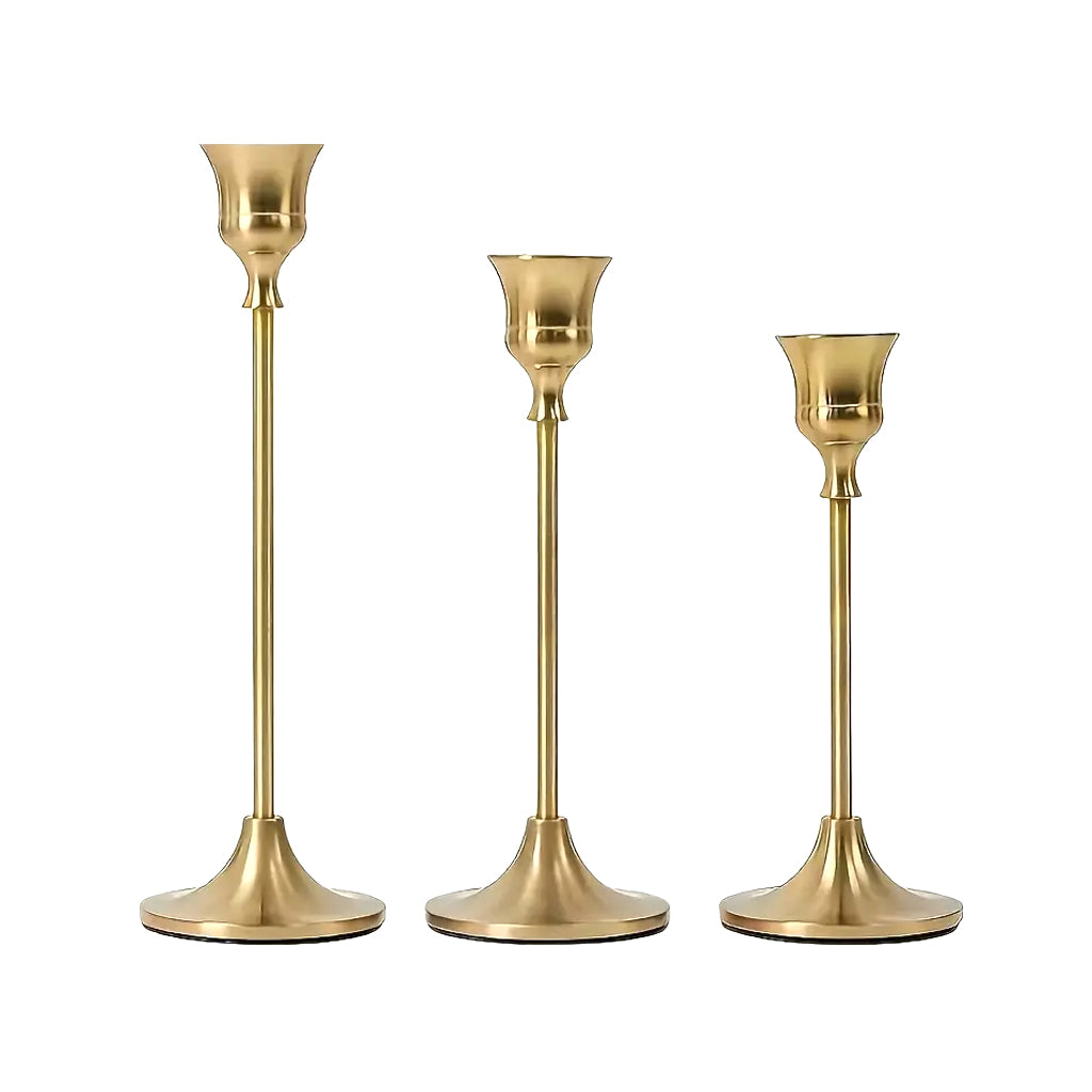 Set de 3 Candelabros Dorados