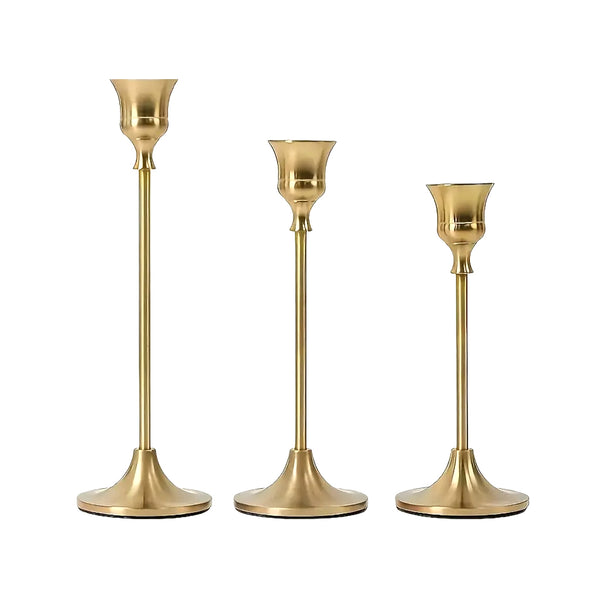 Set de 3 Candelabros Dorados