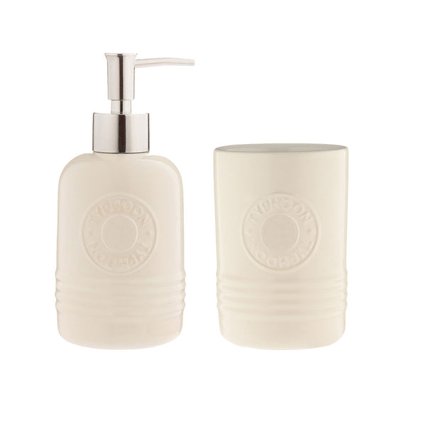 Set Dispensador y Vaso Living Cream