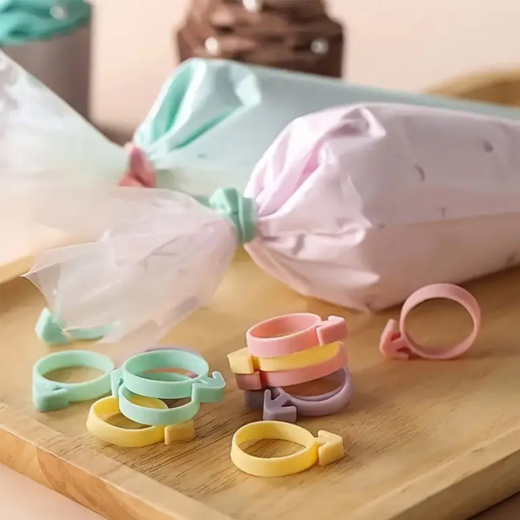 Set 10 Lazos Silicona Para Bolsas