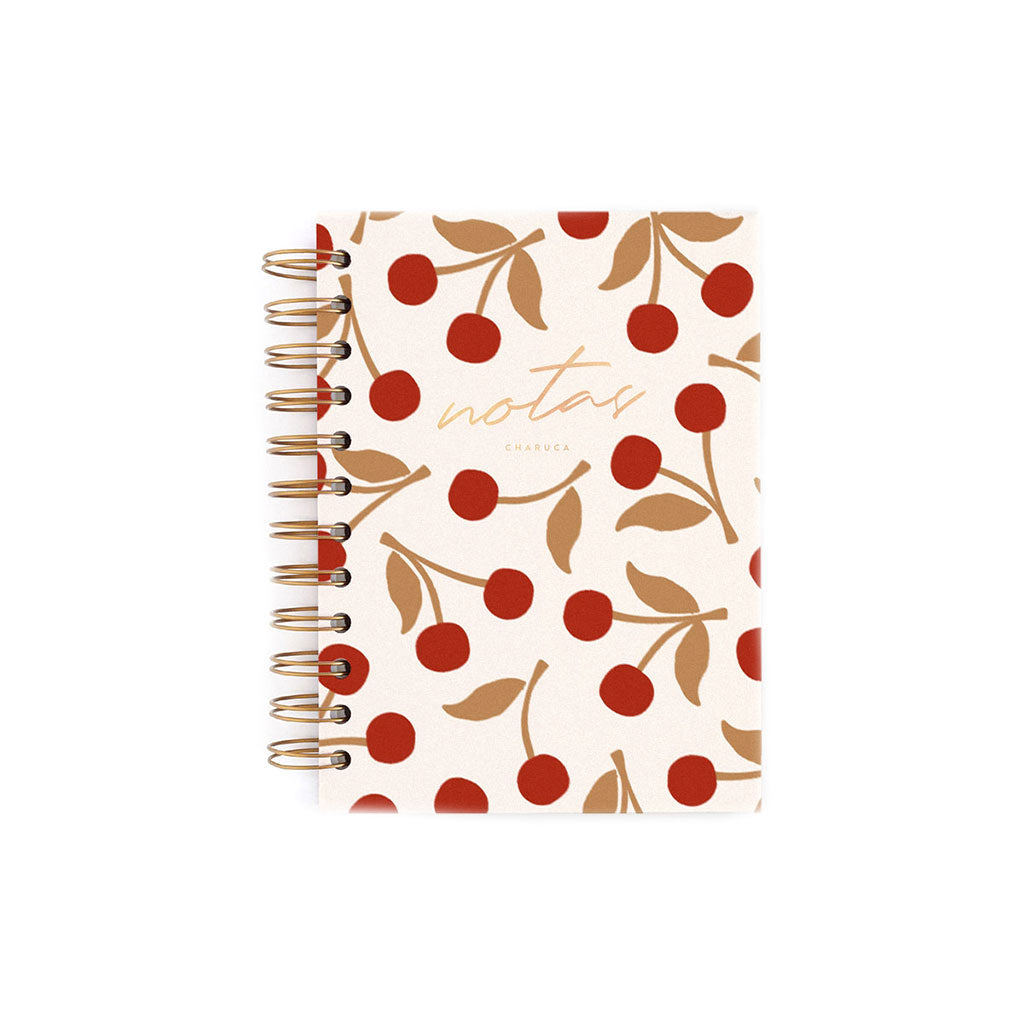 Cuaderno Mini Cerezas Blanco