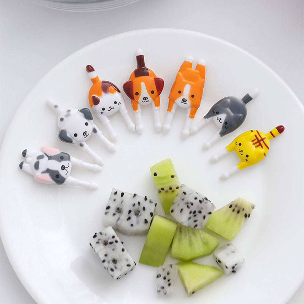 Set 7 Mini Tenedores Lunchbox Perro & Gato