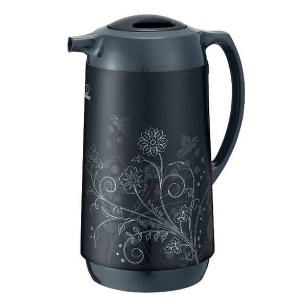 Termo Jarra Negro Flores 1 Lt